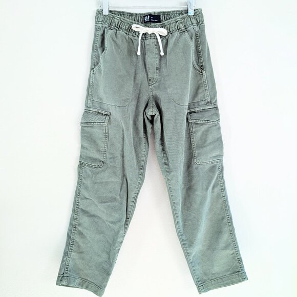 Gap Easy Jean Elastic Waist Drawstring Olive Green Cargo Utility Women's Jean XS - Picture 1 of 8